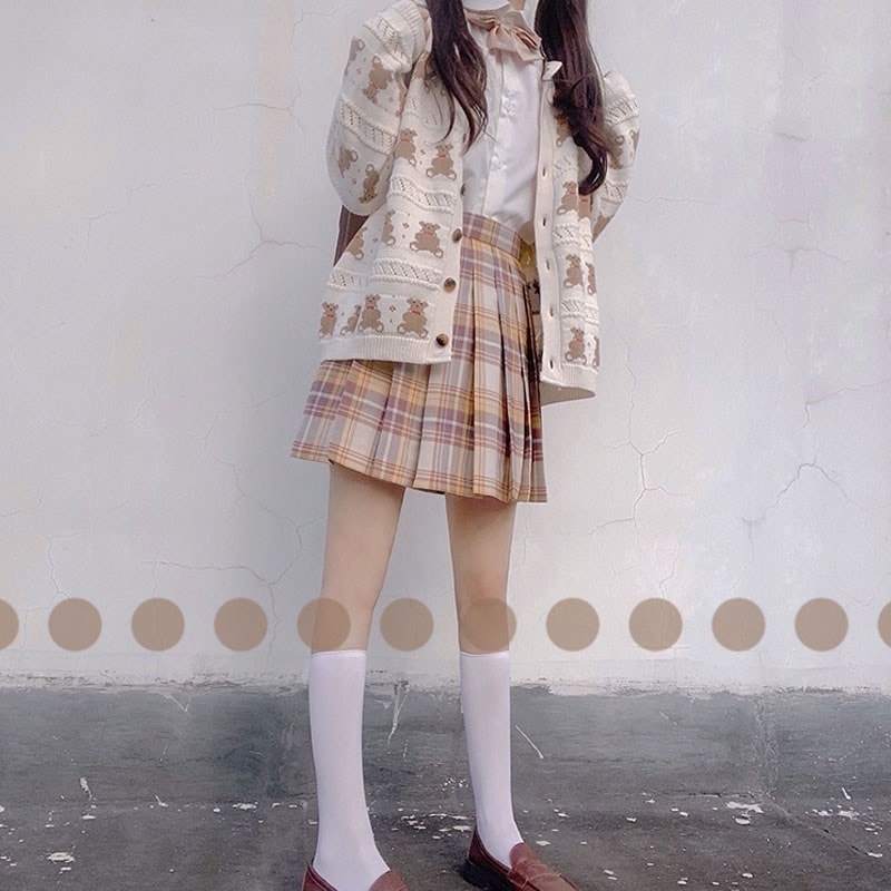 Bear Loose Knitted Cardigan - Kawaii Fashion Shop | Cute Asian Japanese ...