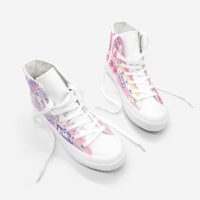 Tênis de lona de corte alto com estampa Game Girl Sapatos de lona kawaii