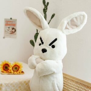 Muñeco de conejo de peluche blando, dibujos animados kawaii
