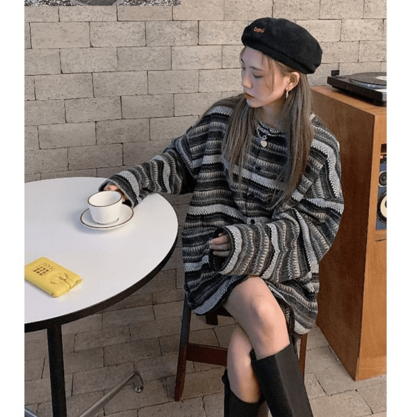 Suéter coreano suelto que combina con todo kawaii coreano