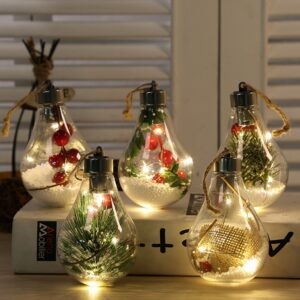 Lâmpada LED de Natal com luzes esféricas kawaii