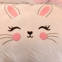 Set da letto con coniglio simpatico cartone animato Gonna da letto kawaii