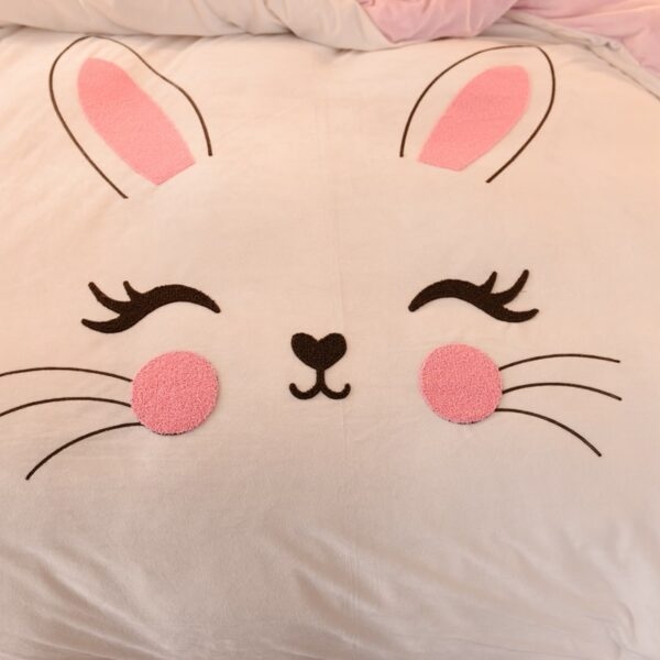 Cute Cartoon Rabbit Bed Set Bed Skirt kawaii