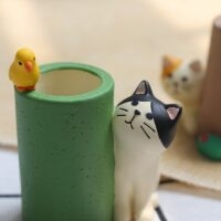 Porta-canetas para gatos fofos pegando ratos Porta-canetas kawaii