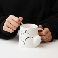 Kreative Tasse mit Tierfiguren Katze kawaii