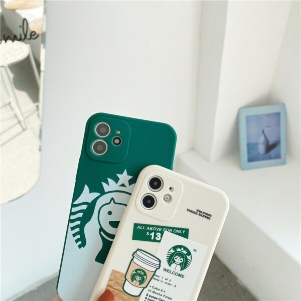 Simpatica custodia per iPhone con tazza di caffè Starbucks Tazza da caffè kawaii