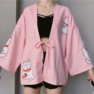 Kawaii Lucky Cats Kimono