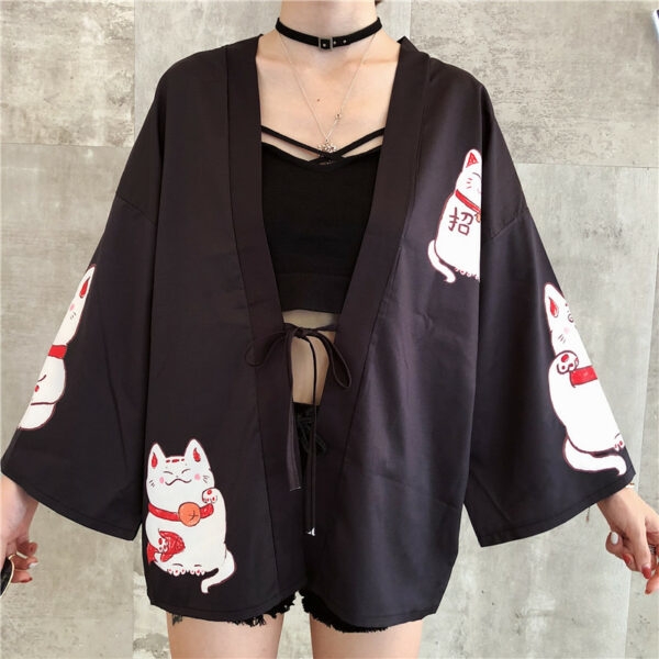 Kawaii Lucky Cats-kimono Harajuku-kawaii