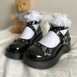 Sapatos Lolita Star com fivela Mary Kawaii japonês