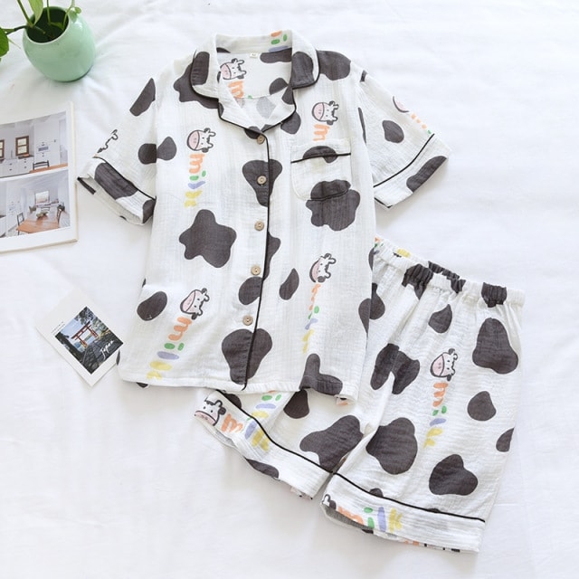 Pijama de verano con estampado de vaca