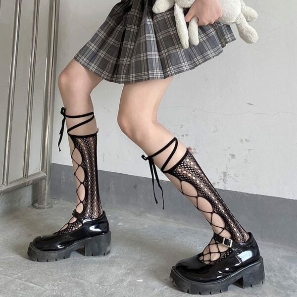 Японские кружевные носки в сетку в стиле Лолиты японский каваи