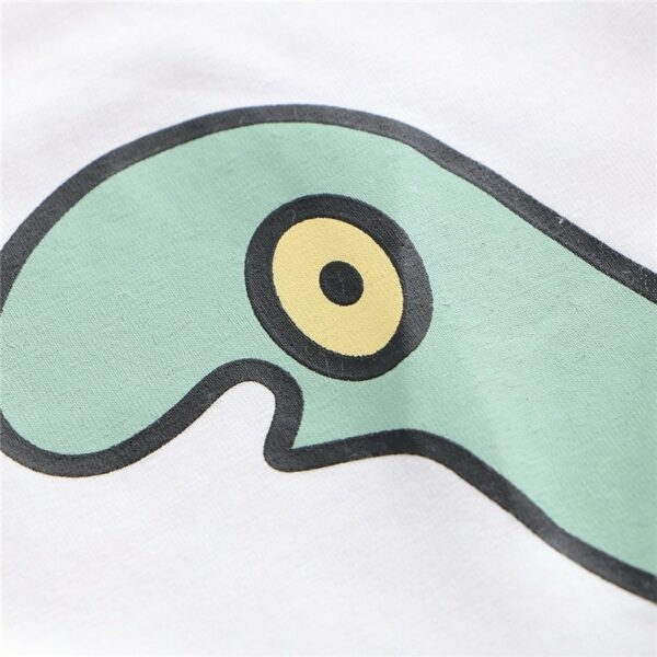 T-shirt con cappuccio tasca frontale stampa dinosauro Kawaii