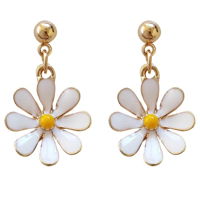Kleine Gänseblümchen-Blumen-Ohrringe