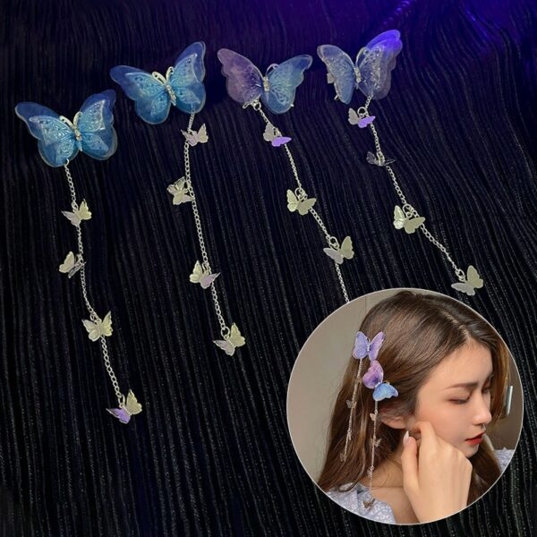 Elegante sprookjesachtige haarclip met kwastjes Vlinder-kawaii
