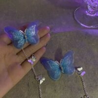 エレガントな妖精の蝶のタッセル ヘアクリップ蝶かわいい