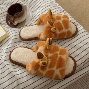 Pantoufles inspirées de la girafe mignonne