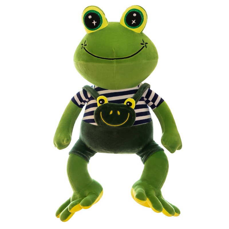 Grenouille en peluche kawaii heureuse, peluche de poche grenouille avec un  visage adorable -  France