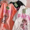 Kawaii Anime Girl Print los T-shirt