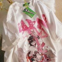Kawaii Anime Girl Print Lös T-shirt Tecknad kawaii