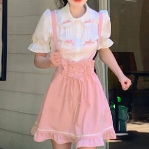 카와이 핑크 스위트 미니 드레스 한국어 귀엽다