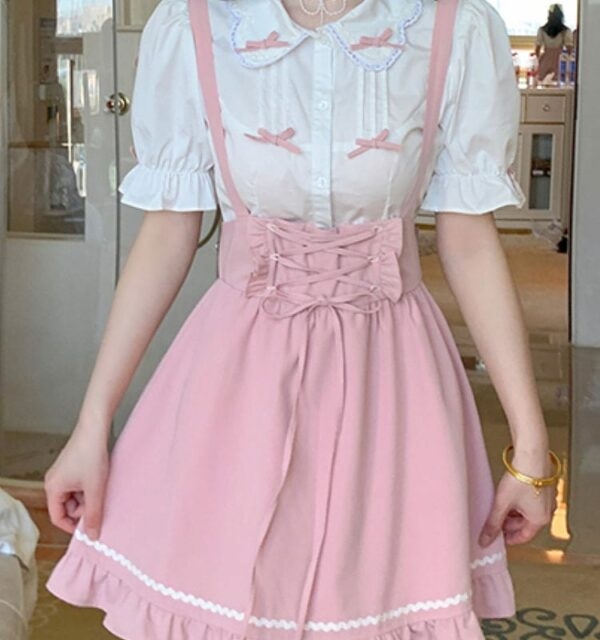 카와이 핑크 스위트 미니 드레스 한국어 귀엽다