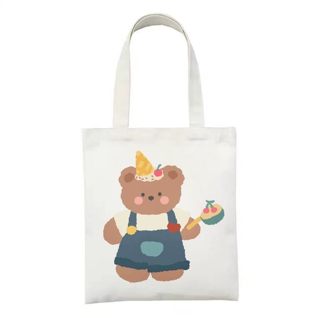 Kawaii Printed Canvas Shopping Bags