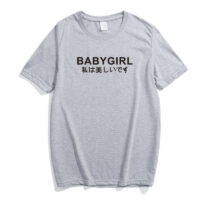 여자 아기 일본 프린트 티셔츠 아기 소녀 귀엽다