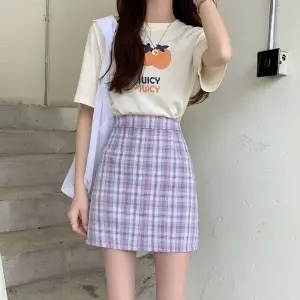 Jk Plaid High Waist Mini Skirt