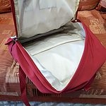 Śliczny lniany plecak z klamrą