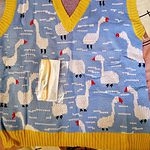 카와이 카툰 민소매 V넥 스웨터