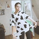 Harajuku korte T-shirts met koeienprint