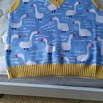 카와이 카툰 민소매 V넥 스웨터