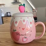 Söt jordgubbs kaffemugg 500ml