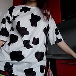原宿牛柄ショートTシャツ