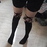 Chaussettes au-dessus du genou Sexy Lolita Cross-tie