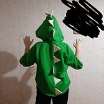 Grüner Dinosaurier-3D-Rückseitenflossen-Oversize-Hoodie