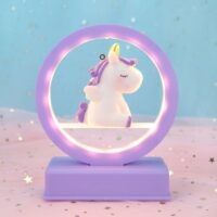 Kawaii Mini Unicorn Pastell Nattlampa Musik kawaii