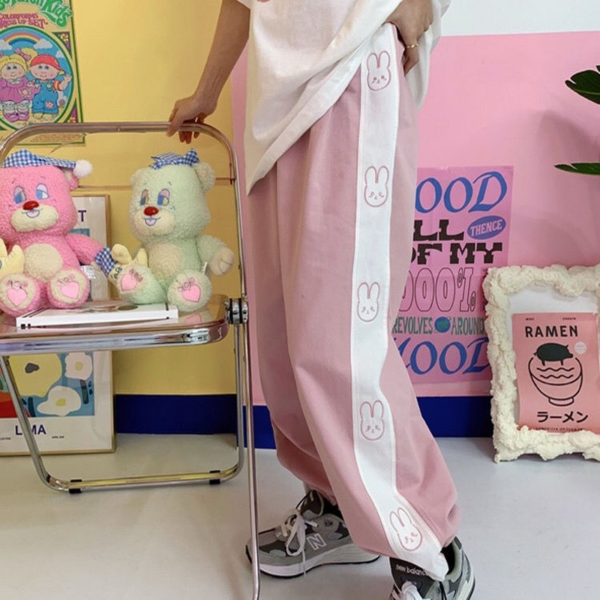 Morbidi pantaloni da jogging coniglietto Kawaii da ragazza coniglietto kawaii