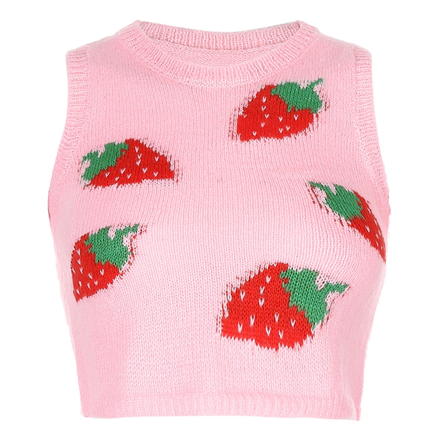 Gilet en tricot fraise