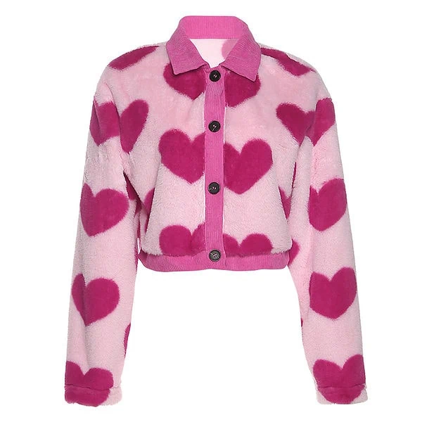 Плюшевая куртка в форме сердца Сердце каваи