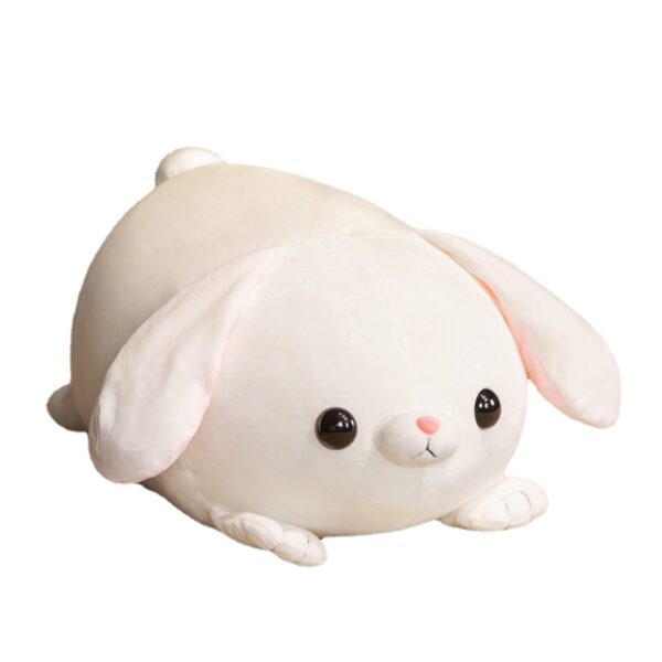 귀여운 흰색 누워있는 토끼 플러시 장난감 동물 귀엽다