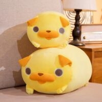 Kawaii gele mopshond knuffels speelgoed Hondenkussen kawaii