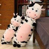 Brinquedos de pelúcia de vaca longos e aconchegantes Desenho animado kawaii