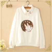 Gefälschtes zweiteiliges T-Shirt mit Kaninchen-I-Love-It-Aufdruck Kawaii Kapuzenpullis