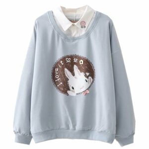 Camiseta de dos piezas falsa con estampado Rabbit I Love It