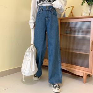 Kawaii Cutout Straight Denim Pants - Kawaii Fashion Shop  Cute Asian  Japanese Harajuku Cute Kawaii Fashion Clothing