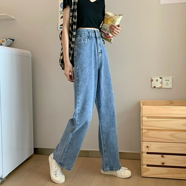 Harajuku High-waisted Big Pocket Denim Pants Denim Pants kawaii