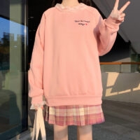 Kawaii sweatshirt met kanten zoom Kleurrijke kawaii