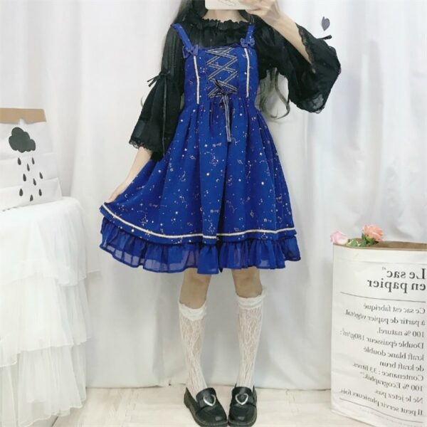 Sukienka Lolita z kokardką Kawaii japońskie