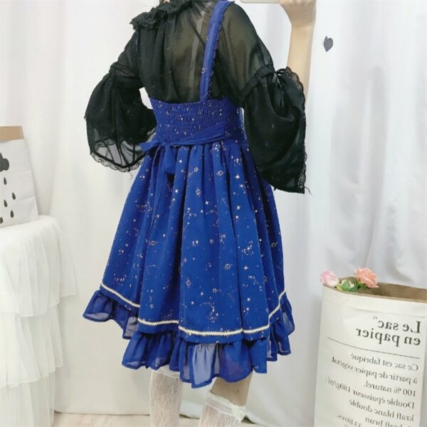 فستان لوليتا سهل الارتداء مع فيونكة كاواي ياباني